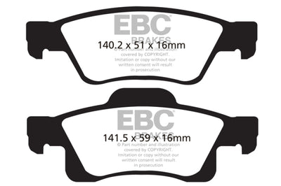 EBC 11 + Dodge Durango 3.6 Yellowstuff Rear Brake Pads - Brakes Rotors &