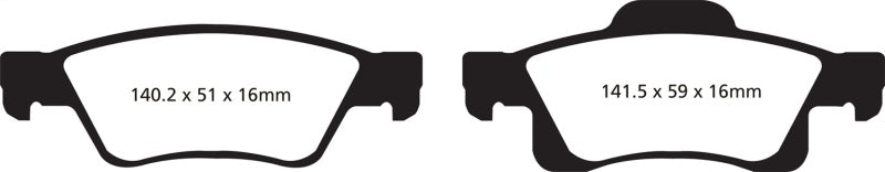 EBC 11 + Dodge Durango 3.6 Yellowstuff Rear Brake Pads - Brakes Rotors &
