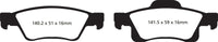 EBC 11 + Dodge Durango 3.6 Yellowstuff Rear Brake Pads - Brakes Rotors &