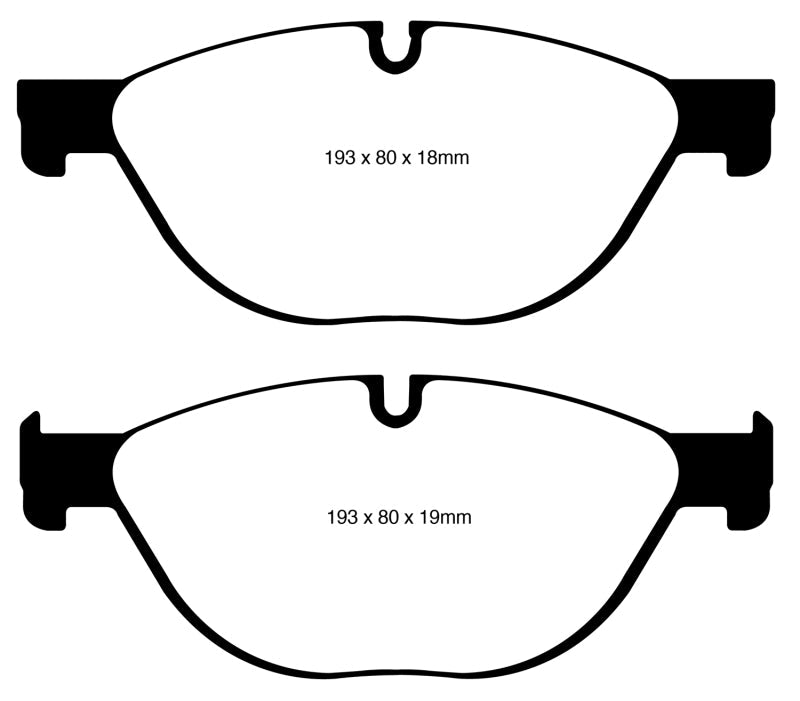 EBC 12-13 BMW 528 2.0 Turbo (F10) Performance Yellowstuff Front Brake Pads - Brakes Rotors &