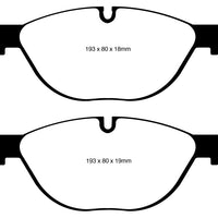 EBC 12-13 BMW 528 2.0 Turbo (F10) Performance Yellowstuff Front Brake Pads - Brakes Rotors &