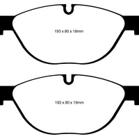 EBC 12-13 BMW 528 2.0 Turbo (F10) Performance Yellowstuff Front Brake Pads - Brakes Rotors &