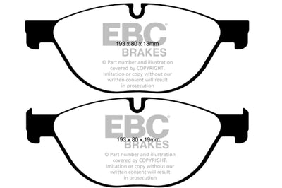 EBC 12-13 BMW 528 2.0 Turbo (F10) Performance Yellowstuff Front Brake Pads - Brakes Rotors &