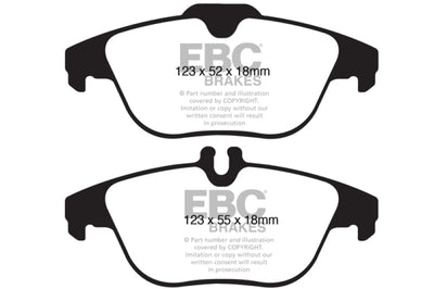 EBC 12-14 Mercedes-Benz C250 (W204) 1.8 Turbo Yellowstuff Rear Brake Pads - Brakes Rotors &