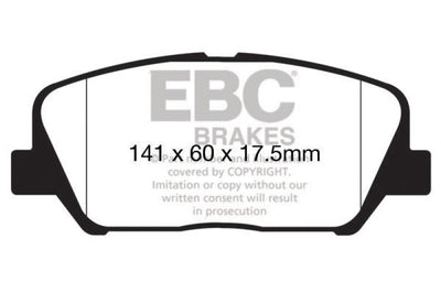EBC 12-15 Hyundai Veloster 1.6 Turbo Redstuff Front Brake Pads - Brakes Rotors &