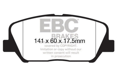 EBC 12-15 Hyundai Veloster 1.6 Turbo Yellowstuff Front Brake Pads - Brakes Rotors &