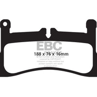 EBC 12-15 Porsche 911 (991) (Cast Iron Rotor only) 3.4 Carrera Redstuff Rear Brake Pads - Brakes Rotors &