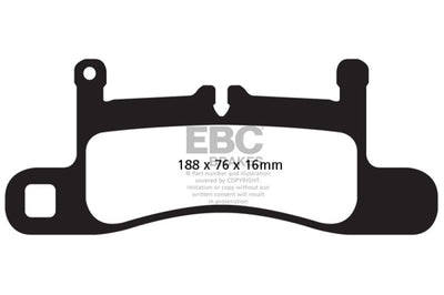 EBC 12-15 Porsche 911 (991) (Cast Iron Rotor only) 3.4 Carrera Redstuff Rear Brake Pads - Brakes Rotors &