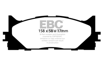 EBC 12-17 Toyota Camry 2.5L Yellowstuff Front Brake Pads - Brakes Rotors &