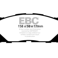 EBC 12-17 Toyota Camry 2.5L Yellowstuff Front Brake Pads - Brakes Rotors &
