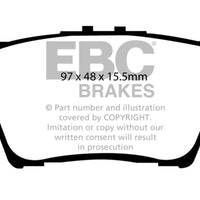 EBC 12-17 Toyota Camry 2.5L Yellowstuff Rear Brake Pads - Brakes Rotors &