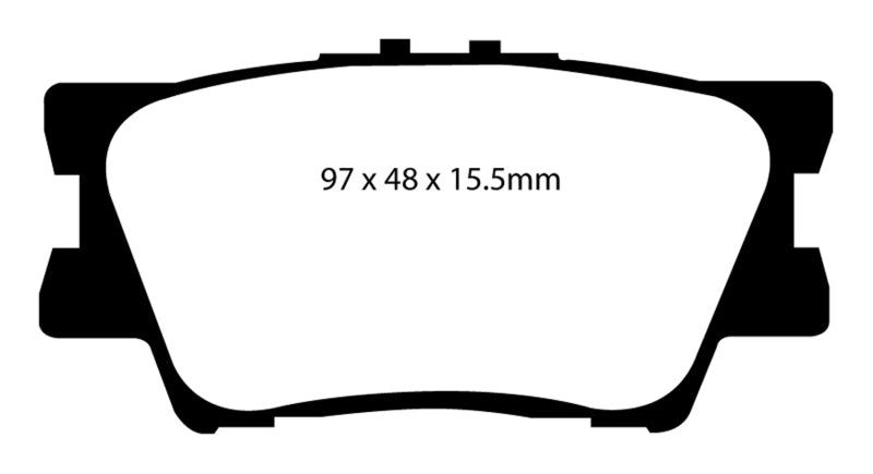 EBC 12-17 Toyota Camry 2.5L Yellowstuff Rear Brake Pads - Brakes Rotors &