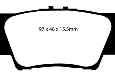 EBC 12-17 Toyota Camry 2.5L Yellowstuff Rear Brake Pads - Brakes Rotors &