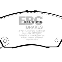 EBC 12 Acura ILX 1.5 Hybrid Yellowstuff Front Brake Pads - Brakes Rotors &