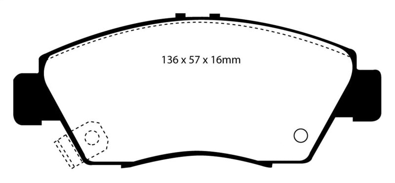 EBC 12 Acura ILX 1.5 Hybrid Yellowstuff Front Brake Pads - Brakes Rotors &