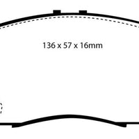 EBC 12 Acura ILX 1.5 Hybrid Yellowstuff Front Brake Pads - Brakes Rotors &