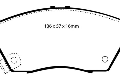EBC 12 Acura ILX 1.5 Hybrid Yellowstuff Front Brake Pads - Brakes Rotors &