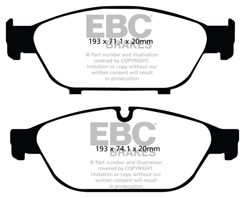 EBC 12 + Audi A6 Quattro 3.0 Supercharged Yellowstuff Front Brake Pads - Brakes Rotors &