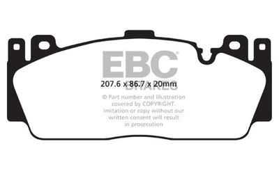 EBC 12 + BMW M5 4.4 Twin Turbo (F10) Redstuff Front Brake Pads - Brakes Rotors &
