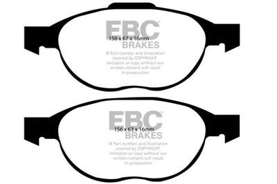 EBC 12 + Ford C-Max 2.0 Hybrid Yellowstuff Front Brake Pads - Brakes Rotors &