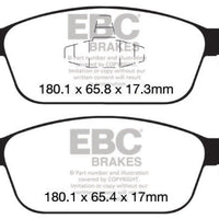 EBC 12 + Ford Focus 2.0 Turbo ST Redstuff Front Brake Pads - Brakes Rotors &