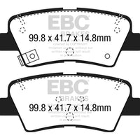 EBC 12 + Hyundai Elantra GT 2 Redstuff Rear Brake Pads - Brakes Rotors &