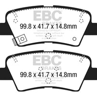 EBC 12 + Hyundai Elantra GT 2 Redstuff Rear Brake Pads - Brakes Rotors &