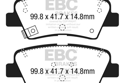 EBC 12 + Hyundai Elantra GT 2 Redstuff Rear Brake Pads - Brakes Rotors &