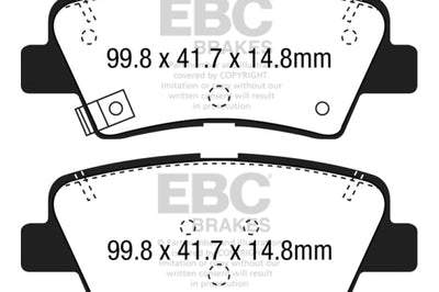 EBC 12 + Hyundai Elantra GT 2 Yellowstuff Rear Brake Pads - Brakes Rotors &