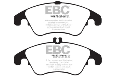 EBC 12 + Mercedes-Benz C250 Coupe 1.8 Turbo Sport Edition Yellowstuff Front Brake Pads - Brakes Rotors &