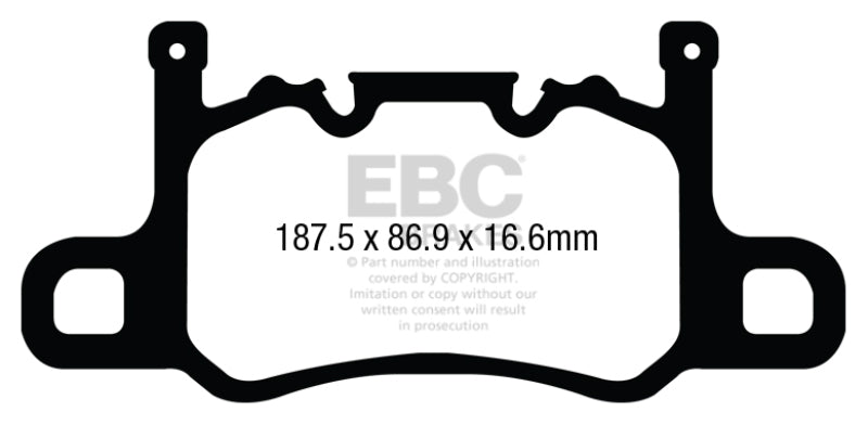 EBC 13-15 Porsche 911 (991) (Cast Iron Rotor only) 3.8 GT3 Yellowstuff Rear Brake Pads - Brakes Rotors &