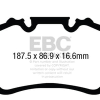 EBC 13-15 Porsche 911 (991) (Cast Iron Rotor only) 3.8 GT3 Yellowstuff Rear Brake Pads - Brakes Rotors &