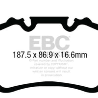 EBC 13-15 Porsche 911 (991) (Cast Iron Rotor only) 3.8 GT3 Yellowstuff Rear Brake Pads - Brakes Rotors &