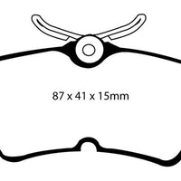 EBC 13 + Ford Fiesta 1.6 Turbo ST Yellowstuff Rear Brake Pads - Brakes Rotors &