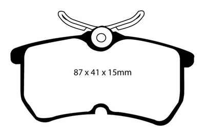 EBC 13 + Ford Fiesta 1.6 Turbo ST Yellowstuff Rear Brake Pads - Brakes Rotors &