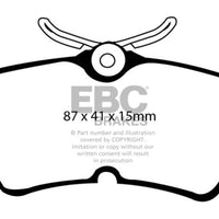 EBC 13 + Ford Fiesta 1.6 Turbo ST Yellowstuff Rear Brake Pads - Brakes Rotors &