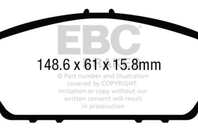 EBC 13 + Honda Accord Coupe 2.4 EX Yellowstuff Front Brake Pads - Brakes Rotors &