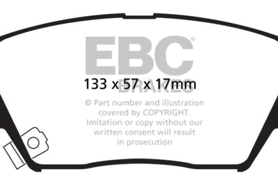 EBC 13 + Hyundai Santa Fe 2.0 Turbo Greenstuff Front Brake Pads - Brakes Rotors &