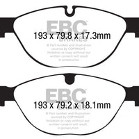 EBC 13 + Jaguar F-Type (Cast Iron Only) 3.0 Supercharged (380) Perf Pkg Yellowstuff Front Brake Pads - Brakes Rotors &