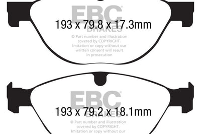 EBC 13 + Jaguar F-Type (Cast Iron Only) 3.0 Supercharged (380) Perf Pkg Yellowstuff Front Brake Pads - Brakes Rotors &