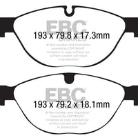 EBC 13 + Jaguar F-Type (Cast Iron Only) 3.0 Supercharged (380) Perf Pkg Yellowstuff Front Brake Pads - Brakes Rotors &