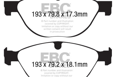 EBC 13 + Jaguar F-Type (Cast Iron Only) 3.0 Supercharged (380) Perf Pkg Yellowstuff Front Brake Pads - Brakes Rotors &