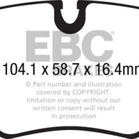 EBC 13 + Jaguar F-Type (Cast Iron Rotors Only) 3.0 Supercharged (340) Redstuff Rear Brake Pads - Brakes &