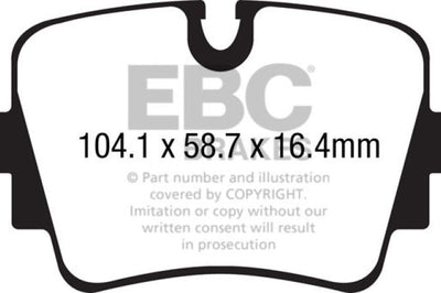 EBC 13 + Jaguar F-Type (Cast Iron Rotors Only) 3.0 Supercharged (340) Redstuff Rear Brake Pads - Brakes &