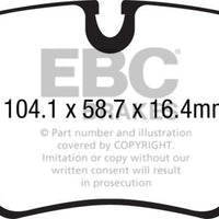 EBC 13 + Jaguar F-Type (Cast Iron Rotors Only) 3.0 Supercharged (340) Redstuff Rear Brake Pads - Brakes &