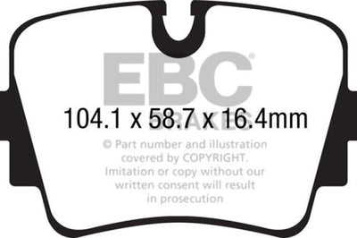 EBC 13 + Jaguar F-Type (Cast Iron Rotors Only) 3.0 Supercharged (340) Redstuff Rear Brake Pads - Brakes &