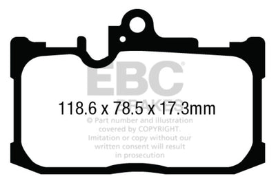 EBC 13 + Lexus GS350 3.5 F-Sport RWD Redstuff Front Brake Pads - Brakes Rotors &