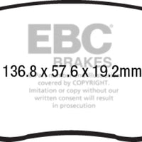 EBC 14-17 Fiat 500 Redstuff Ceramic Low Dust Front Brake Pads - Brakes Rotors &