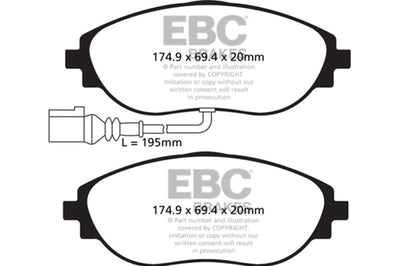 EBC 14-20 Audi S3 2.0 Turbo Yellowstuff Front Brake Pads - Brakes Rotors &