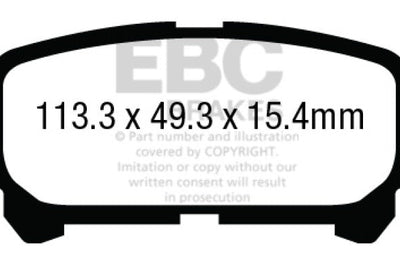 EBC 14 + Acura MDX 3.5 Yellowstuff Rear Brake Pads - Brakes Rotors &